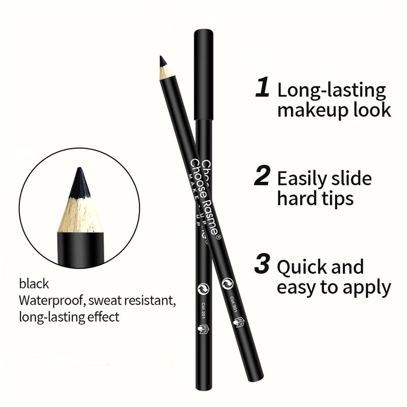 1 ou 2 pcs Crayons Eyeliner Noir et Blanc – Étanches, Résistants à la Transpiration, Anti-Bavure, Longue Tenue, Faciles pour Débutants, Maquillage des Yeux Audacieux
