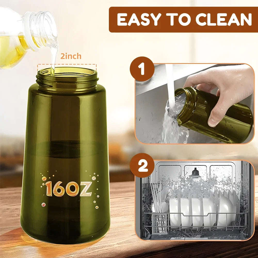 470ml Dark Green Glass Olive Oil Sprayer – 2-in-1 Oil Dispenser & Mister Bottle with Light-Blocking Design