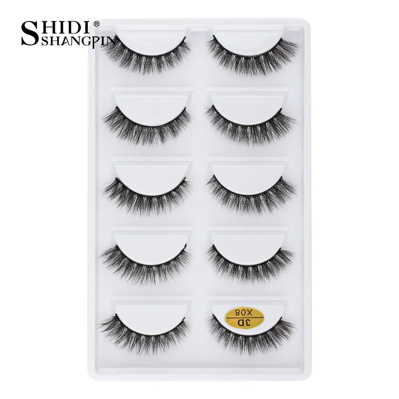 3 à 5 paires – Cils en vison 3D naturels, longs et doux, courts – Faux cils faits main, outil de maquillage pour extension de cils
