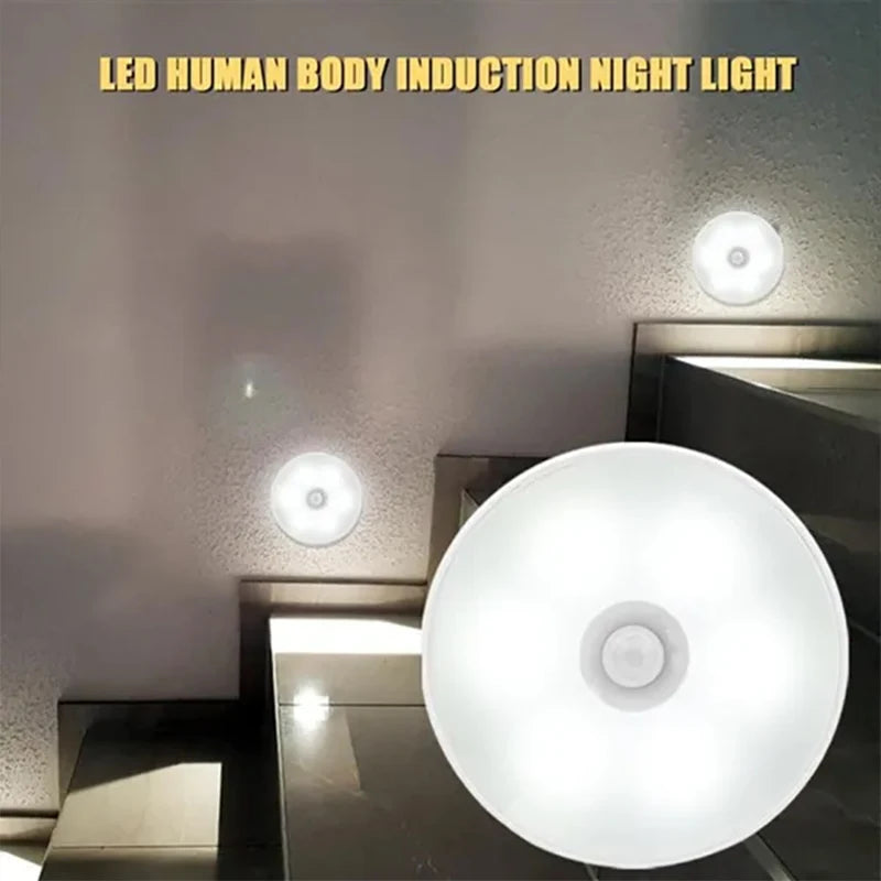 PIR Motion Sensor LED Night Light – USB Rechargeable Wireless Closet & Cabinet Lamp