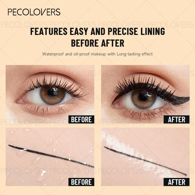 Set 5 pcs eyeliner noir – séchage rapide, waterproof et résistant à la sueur, anti-bavure, maquillage des yeux