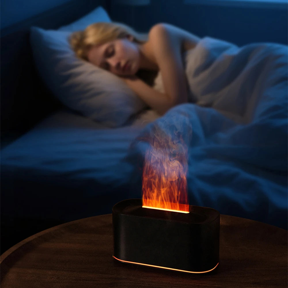 Flame Aroma Diffuser – Colorful LED Essential Oil Humidifier for Home & Relaxation