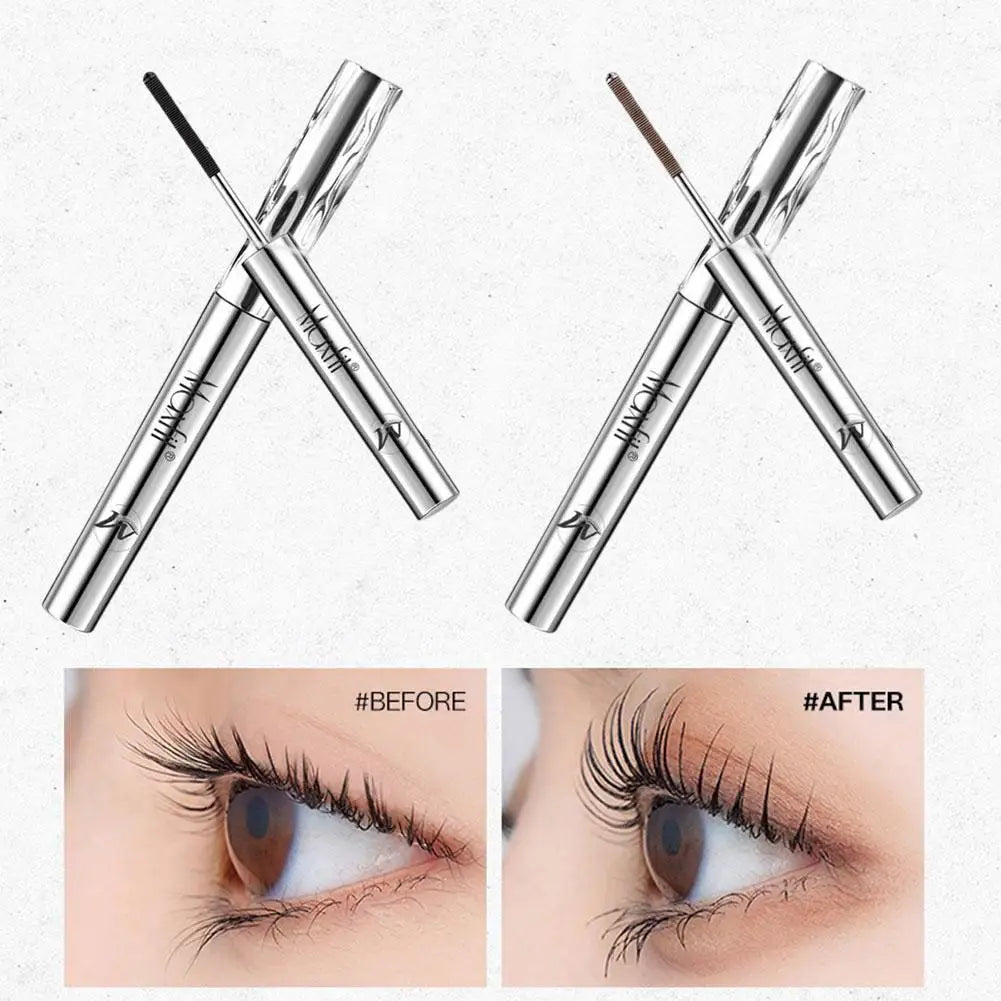 Mascara tube acier longue tenue waterproof base cils naturels recourbés 3D allongeant yeux