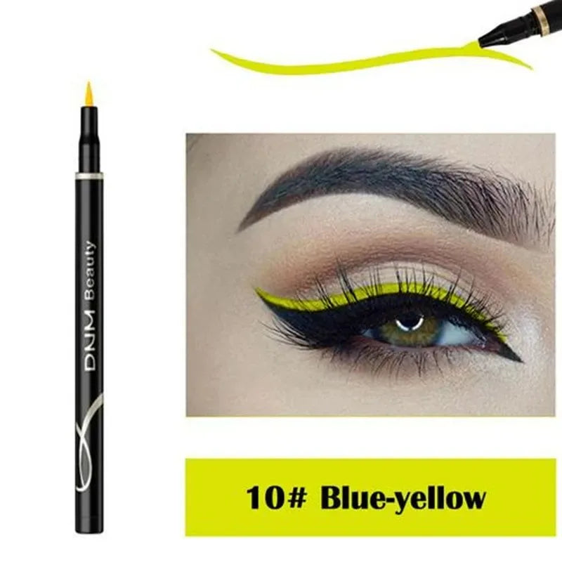 Crayon Eyeliner Liquide Coloré – Étanche, Bleu, Rouge, Noir, Blanc, Longue Tenue, Séchage Rapide, Maquillage des Yeux, Cosmétiques