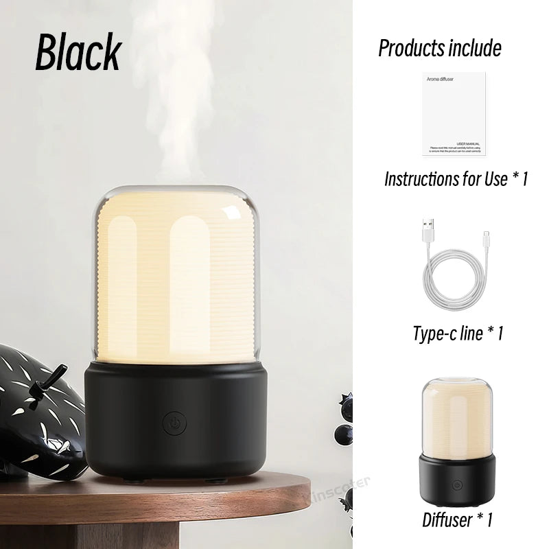 Portable Mini Aroma Diffuser – USB Essential Oil Humidifier with LED Night Light