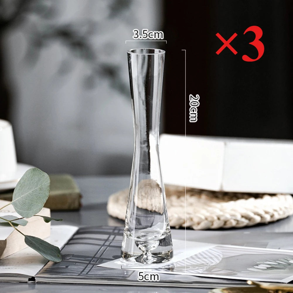 Elegant Slanted Glass Vase – European Style Hydroponic Flower Vase for Home Decor