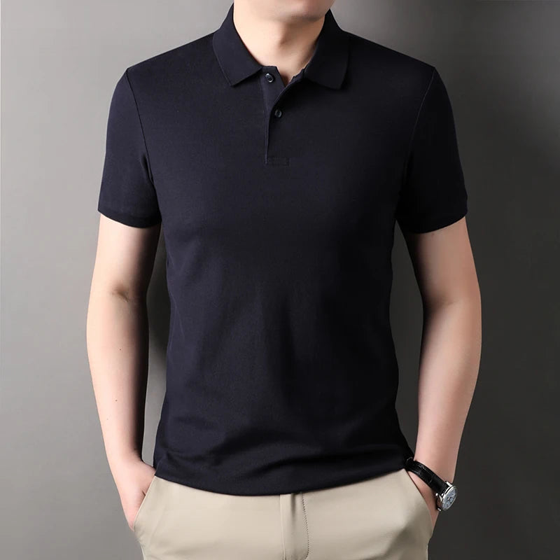 Polo à manches courtes pour hommes, 100% pur coton, mode d'été, classique, couleur unie, confortable, golf, T-shirt style décontracté, offre spéciale