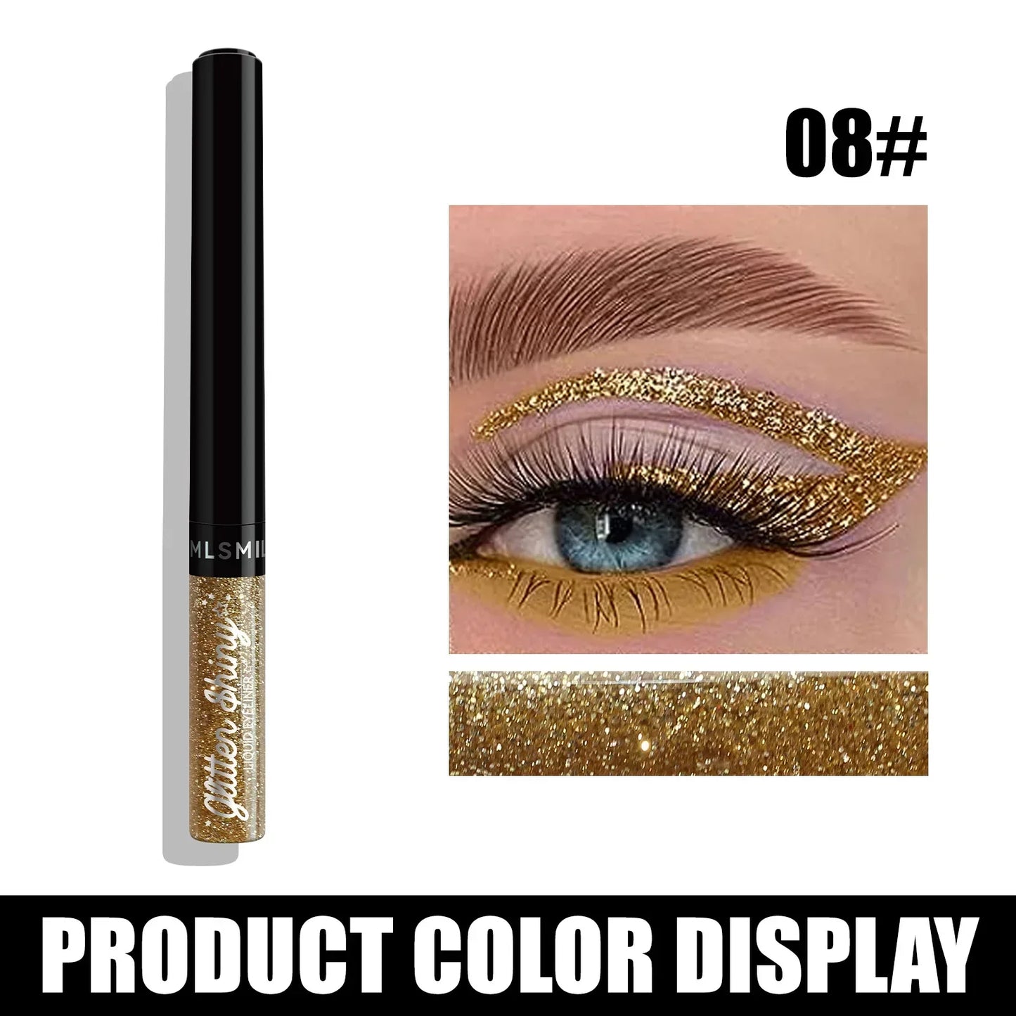 Eyeliner scintillant diamant – 12 couleurs, liquide, waterproof et résistant à la sueur, fard à paupières professionnel