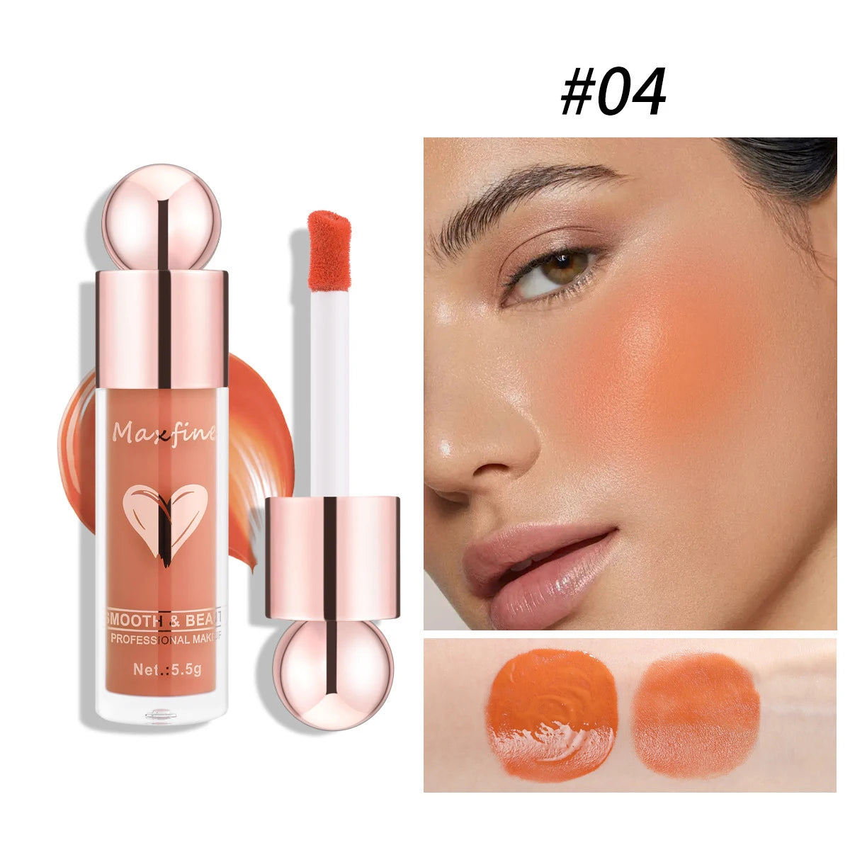Blush liquide – Appliqué avec une touche hydratante, illumine le teint et maintient le maquillage sans bavure