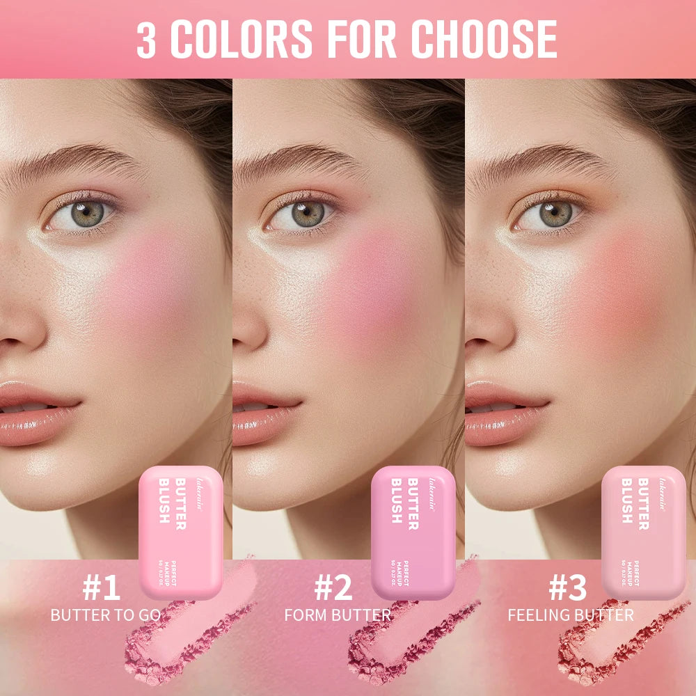 Blush poudre maquillage professionnel – Tenue 12 heures, formule vegan – Blush en stick ou palette, poudre rose crémeuse pour le visage