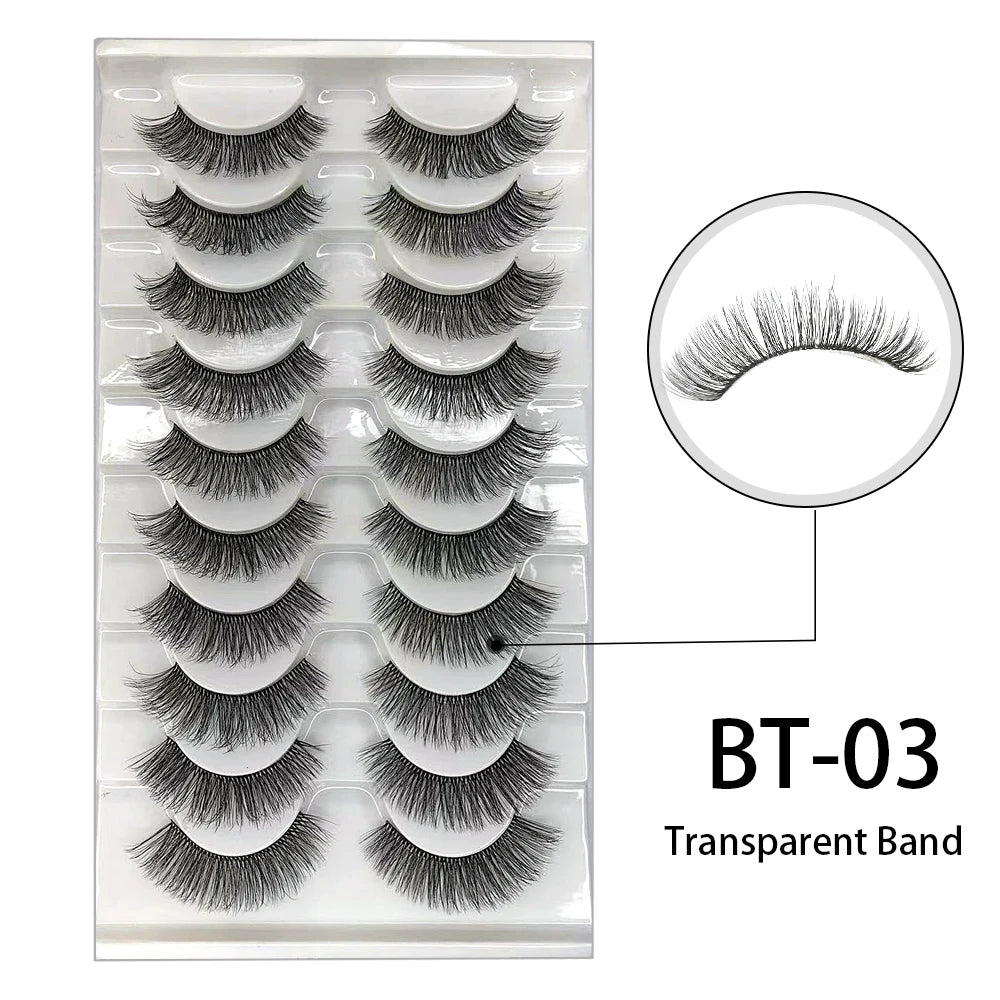 7 à 10 paires de cils – Cils 3D naturels, longs et volumineux, doux et légers – Faux cils sans cruauté pour maquillage