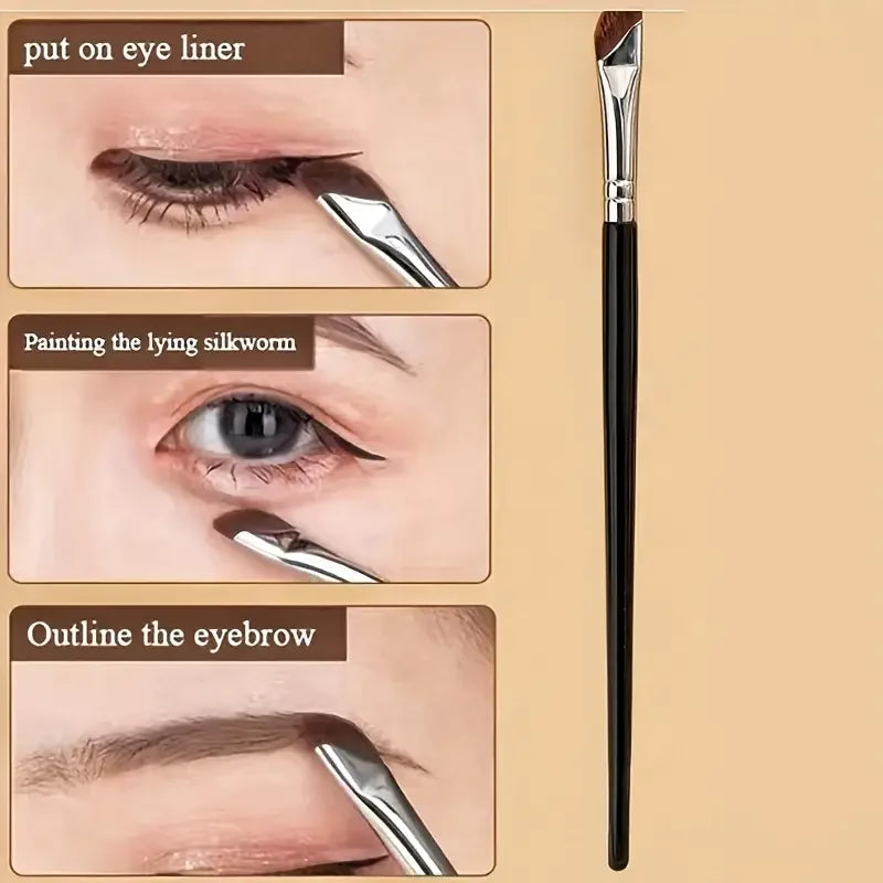 Ensemble de pinceaux pour eye-liner, avec lame fine inclinée, adapté à une application précise – adapté à tous types de peau.