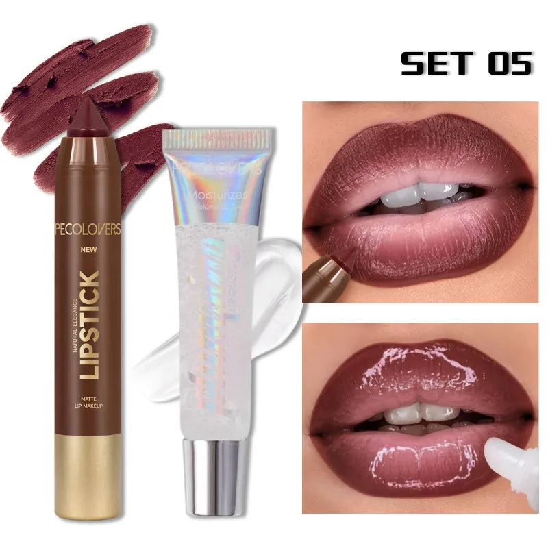 Set Lèvres – Crayon à Lèvres et Gloss, Contour Parfait, Hydratant, Lèvres Sublimes