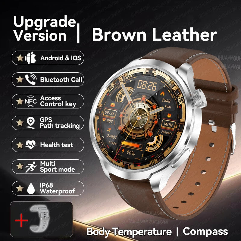 Marque originale Smartwatch 1.85 ''grand écran GPS trajectoire NFC Bluetooth appel fréquence cardiaque IP68 étanche sport montre intelligente hommes