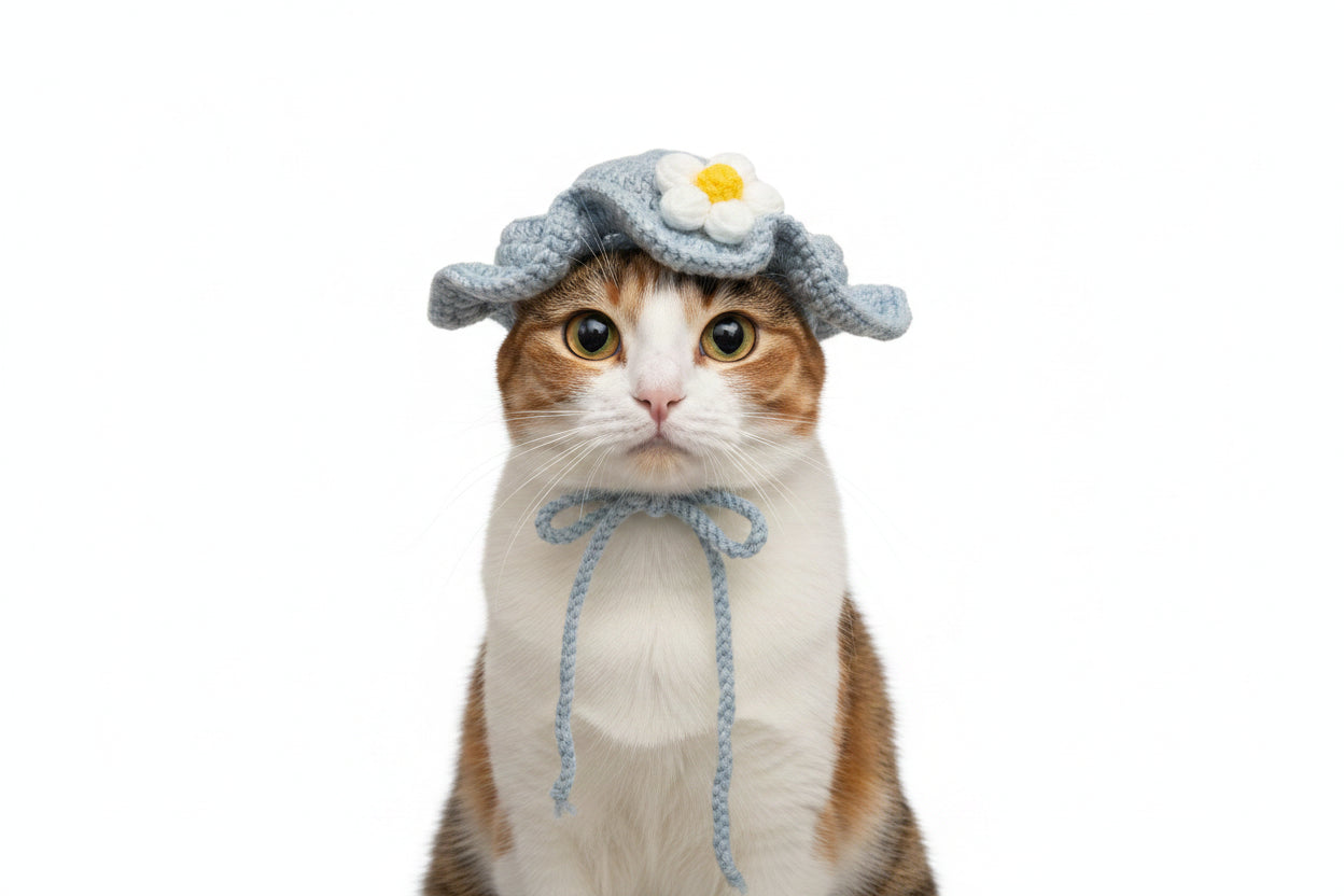 Cute Pet Beanie for Cats & Small Dogs – Winter Hat for Photos & Parties