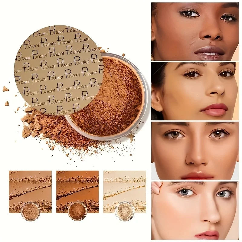 Poudre libre mate 8 couleurs – Longue tenue, contrôle de l’huile, invisible, poudre de finition mate pour fixer le fond de teint