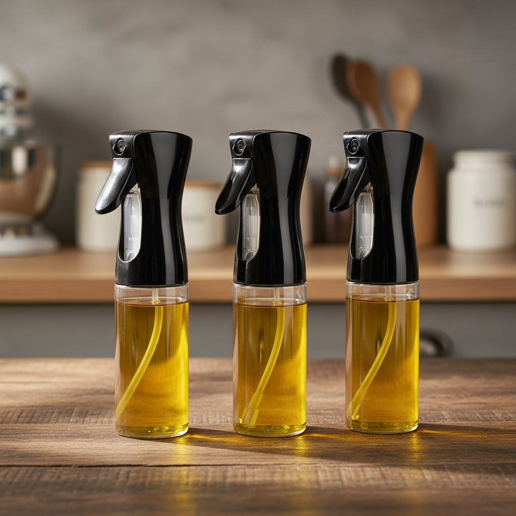 2-in-1 Oil Sprayer & Brush Bottle – 200ml / 300ml / 500ml Kitchen Oil Mister for Cooking, Baking & BBQ