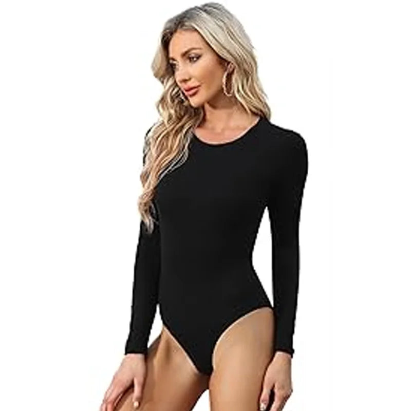 Body pour femmes – Style sexy et ajusté | Coloris noir, marron et marron foncé | Coupe slim avec ouverture string | Manche longue, basique et parfait pour rave ou tenue tendance