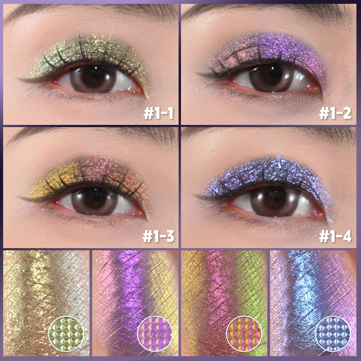 **« Palette fards à paupières  4 couleurs – Vegan, scintillant et longue tenue »**