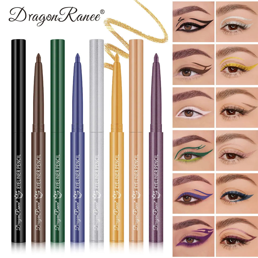 Eyeliner imperméable, résistant à la transpiration, non taché, facile à utiliser pour les débutants, vert, violet, noir, longue durée, non amovible