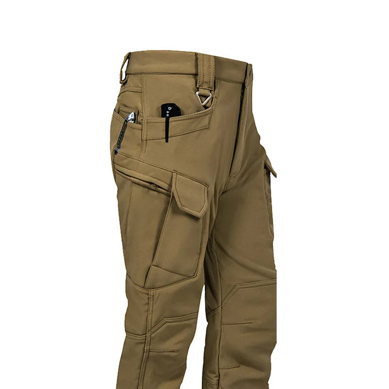 Pantalon d’Hiver Homme – Imperméable, Doublé Polaire, Snowboard et Ski, Softshell, Multi-Poches, Pantalon de Travail et Outdoor