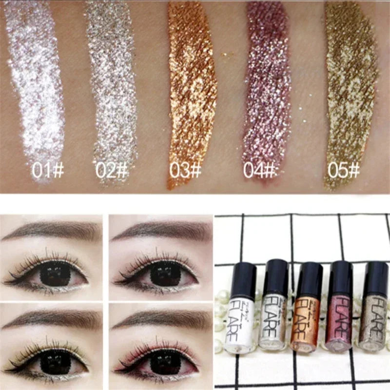 Eyeliner waterproof brillant effet diamant, fard à paupières pailleté argenté, or rose et sequins, maquillage et cosmétiques de beauté