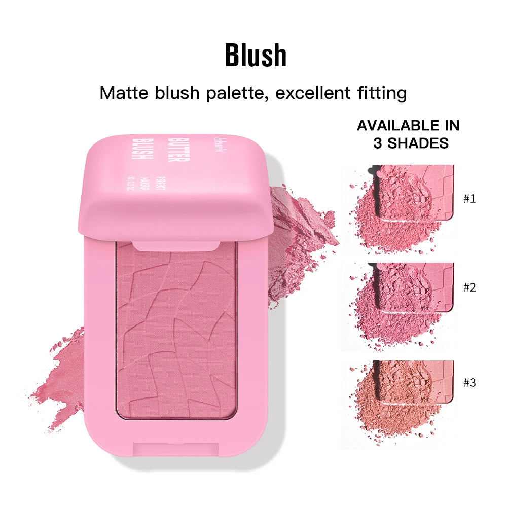 Blush poudre maquillage professionnel – Tenue 12 heures, formule vegan – Blush en stick ou palette, poudre rose crémeuse pour le visage