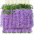 12PCS Artificial Wisteria Vine Flowers – Hanging Silk Floral Garland Set