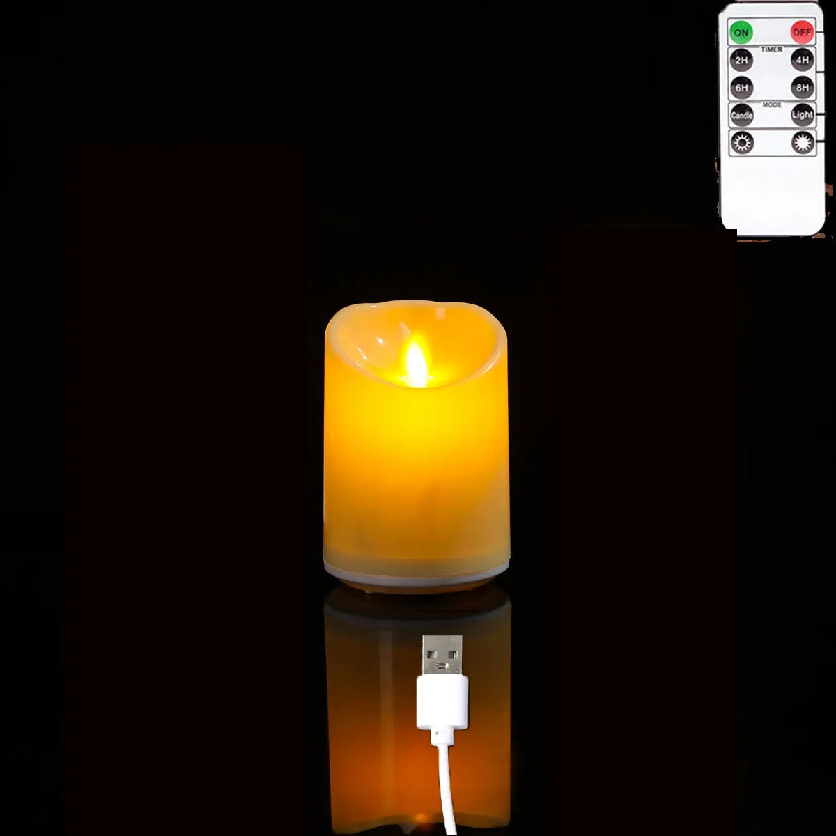 Rechargeable LED Moving Wick Candles – USB Remote Control Flameless Candle Set (1 or 3 Pieces)