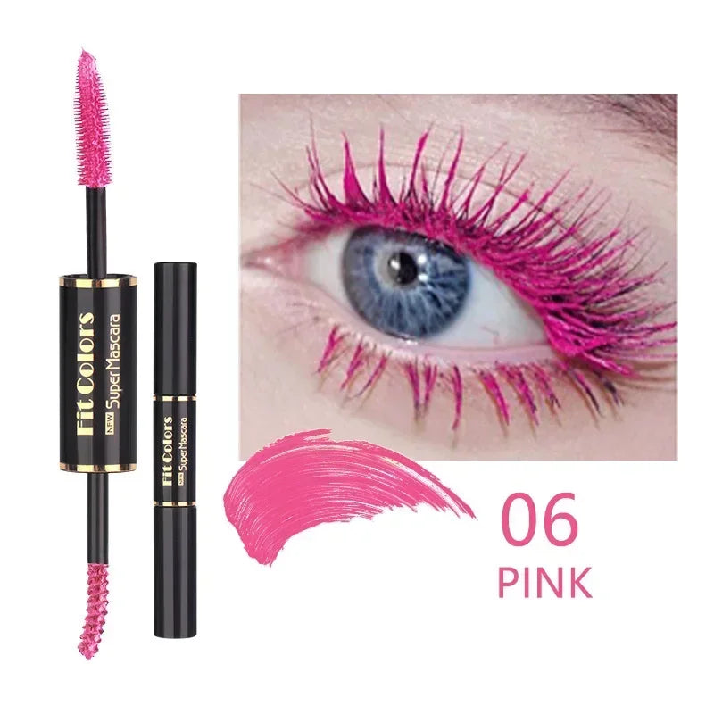 Mascara waterproof coloré volume et courbure séchage rapide longue tenue bleu, violet et blanc