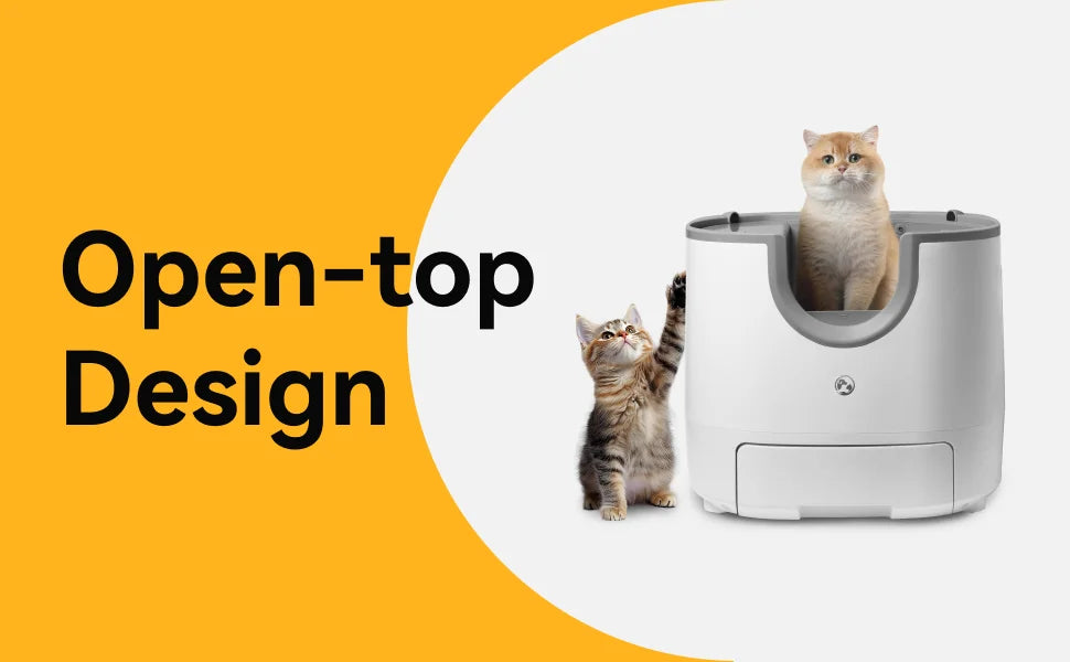 Self-Cleaning Open-Top Cat Litter Box – Extra Large Automatic Litter Box