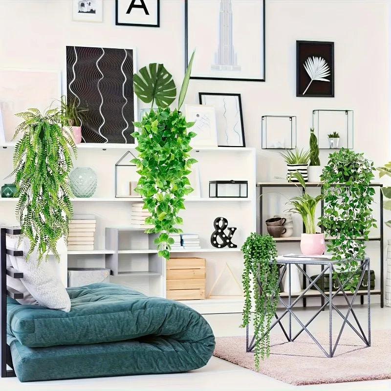 4PCS Artificial Hanging Greenery Set – Realistic Ivy Vine Décor