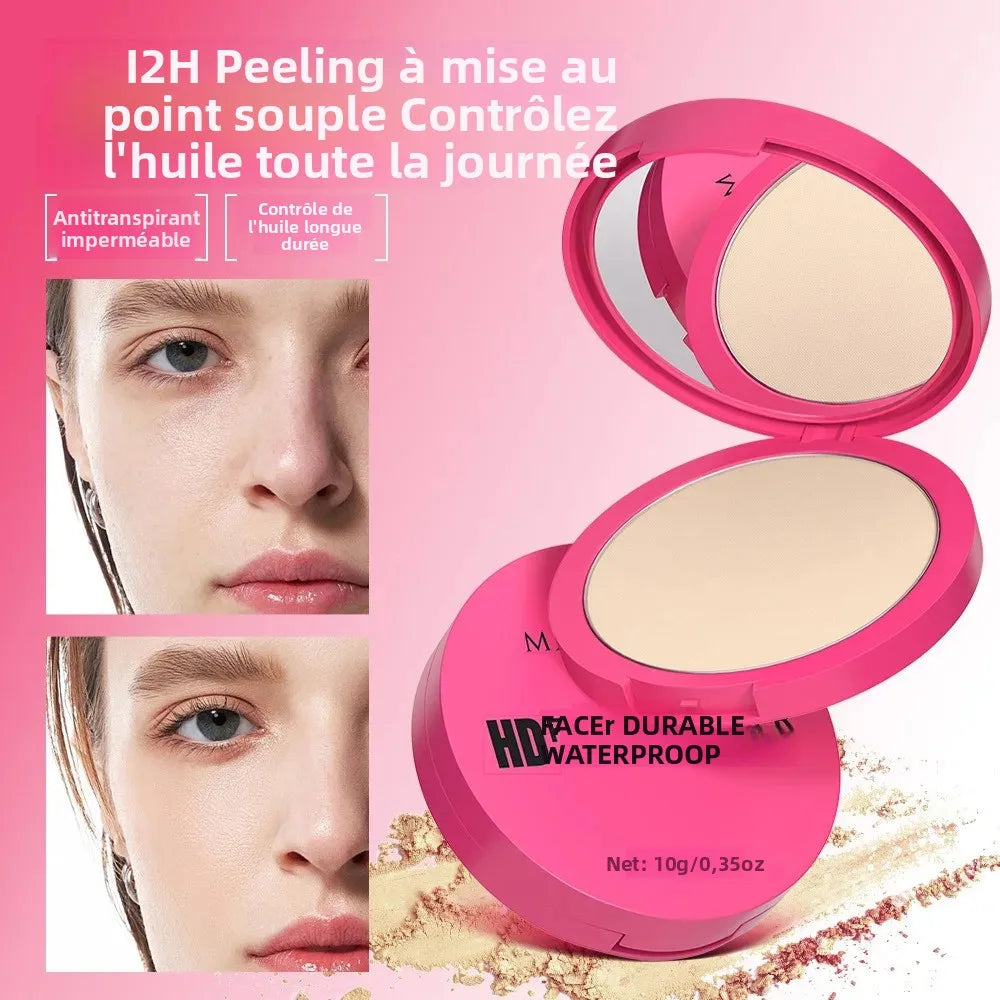 Fond de teint poudre compacte mat naturel — contrôle du sébum, effet éclaircissant, correcteur compact pour le visage, base de maquillage cosmétique