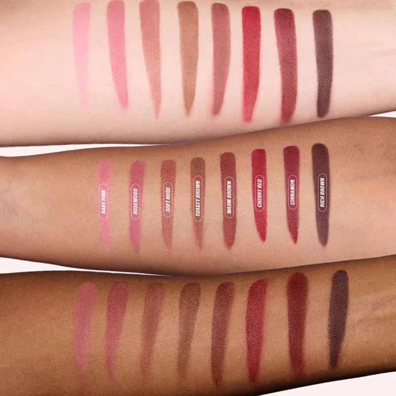 Crayon à Lèvres Velours Marron – Mat, Waterproof, Anti-Transfert, Teintes Nude et Rouge Cerise, Contour des Lèvres, Maquillage pour Femmes