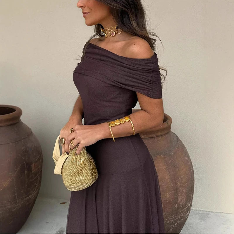 Robe Femme Sexy Sans Manches – Taille Haute, Sans Bretelles, Coupe Slim, Longue, Élégante avec Insertions en Mesh