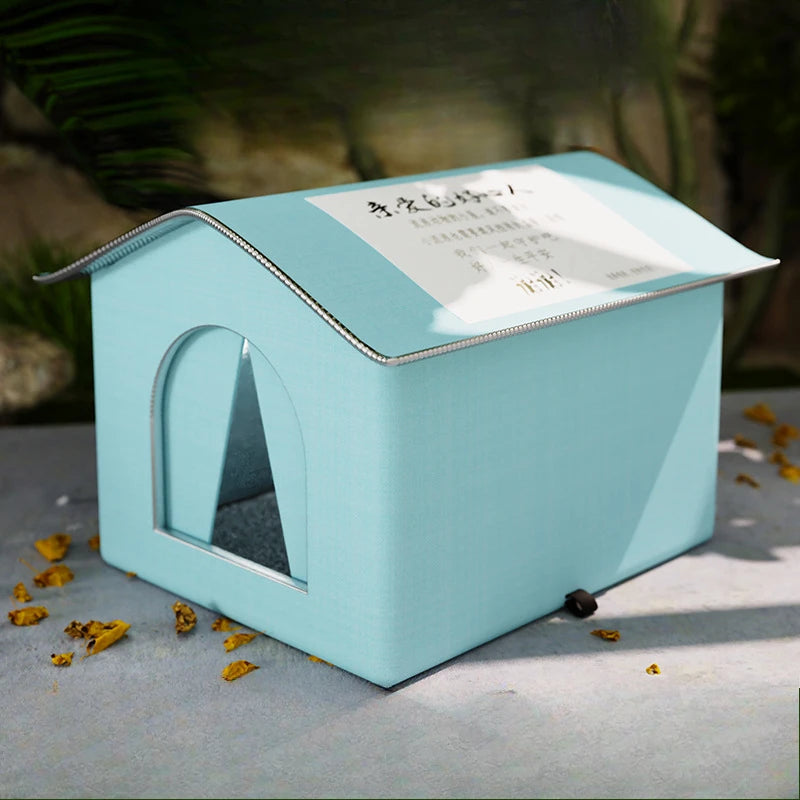 Waterproof Outdoor Pet House – Foldable Warm Shelter for Cats & Small Dogs