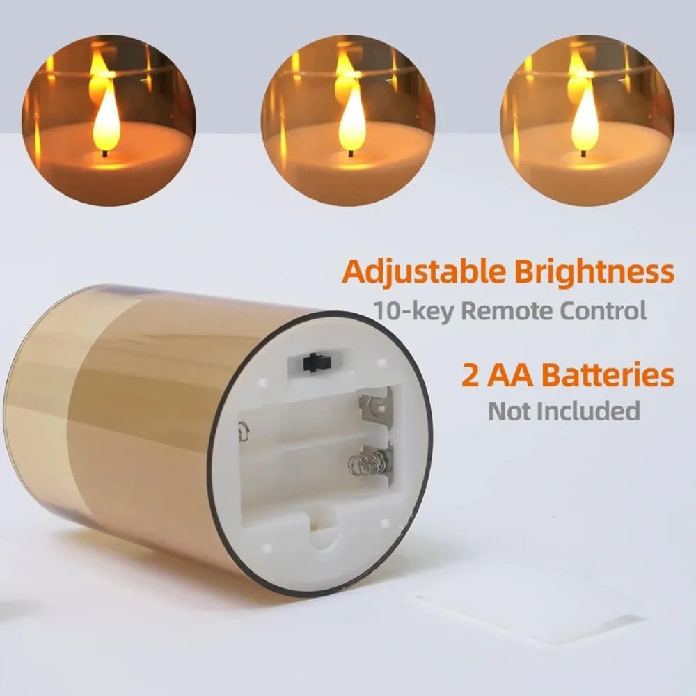 3PCS LED Flameless Candles with Remote Control – Flickering Candle Set for Home & Event Decor