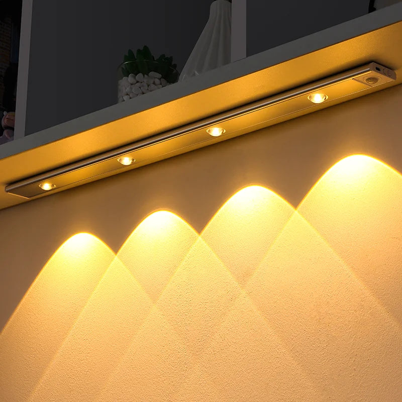 Wireless Motion Sensor LED Light – Ultra-Thin USB Rechargeable Night Light for Cabinets & Closets
