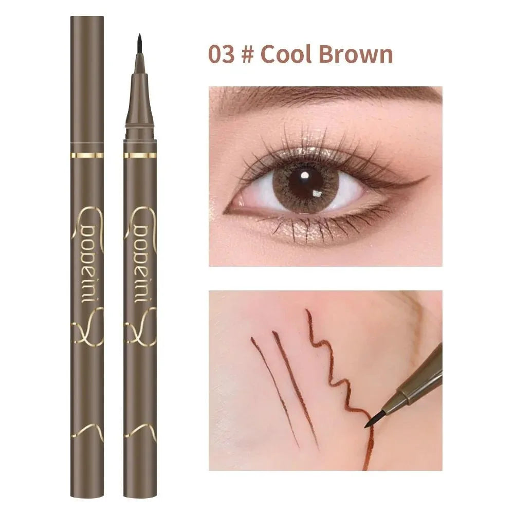 Eyeliner liquide waterproof, séchage rapide, ultra-fin, mat noir et marron, longue tenue, crayon soyeux, maquillage yeux, cadeau