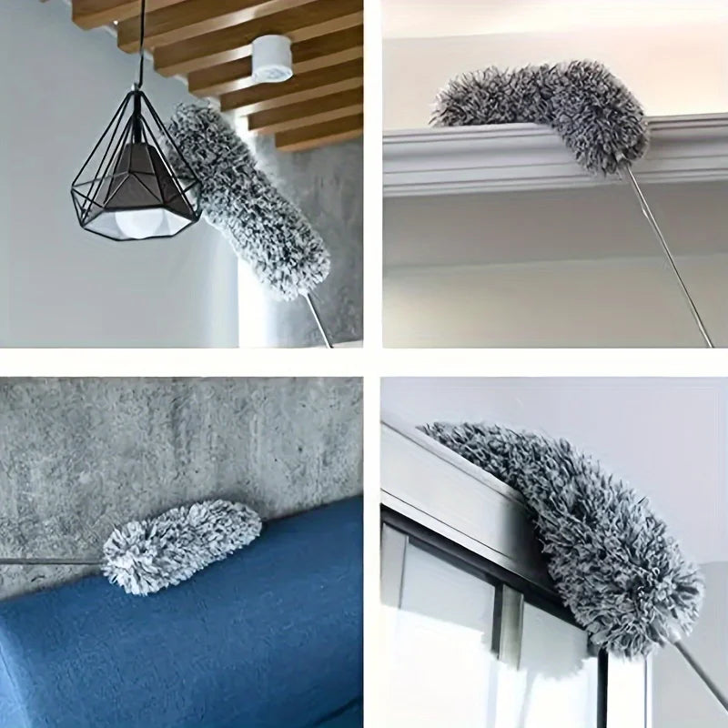 Retractable Microfiber Duster – Bendable Washable Cleaning Tool