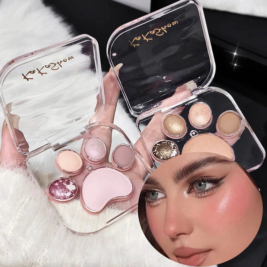 Palette fards à paupières, couleurs délicates, design mignon, idéale pour débutantes