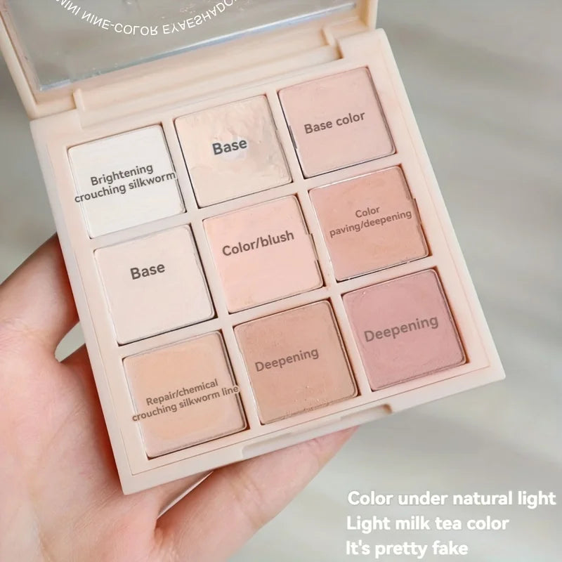Palette de fards à paupières multifonctionnelle 9 couleurs, nuances variées, longue tenue et hydratante, kit de maquillage pour femmes