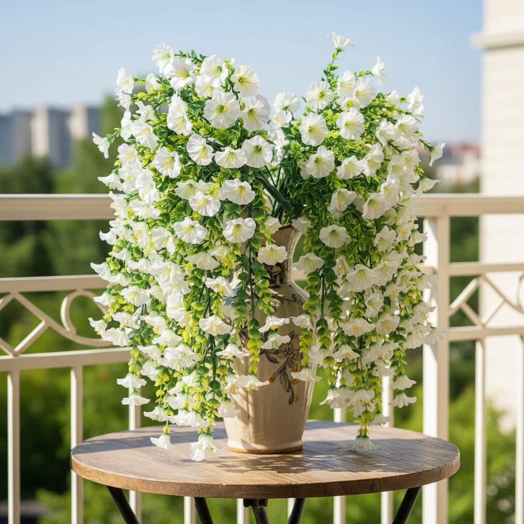 Artificial Morning Glory Flower Vine – Decorative Hanging Floral Garland