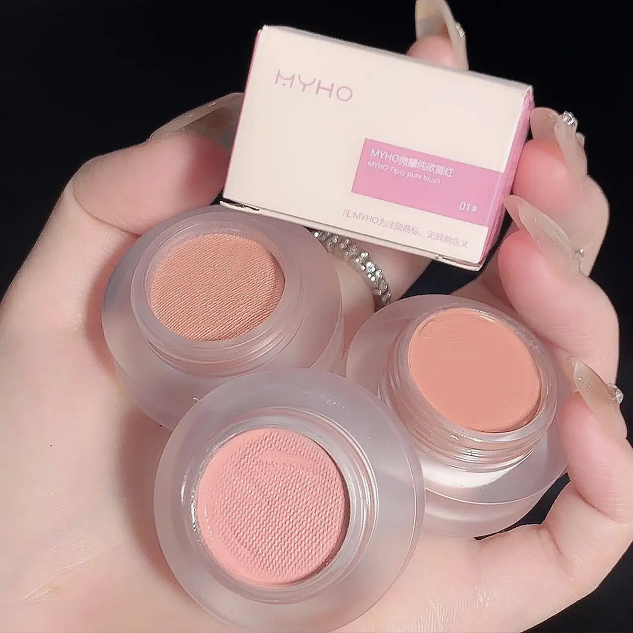 Blush Pâte Pêche — Texture Argile Mousse, Nude Naturel, Fini Mat, Teinte Monochrome pour Joues et Yeux, Extension Rétractable, Violet