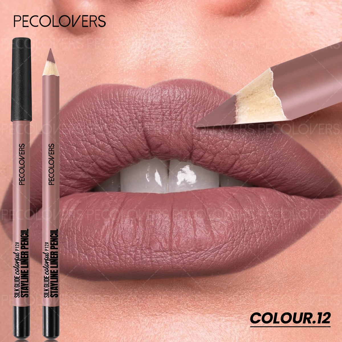 1 Pièce Crayon à Lèvres Mat – Formule Crayon, Nude, Rose, Marron ou Rouge, Effet Lisse et 3D, Facile pour Débutants