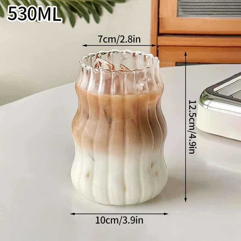Aesthetic Glass Cups Set – Iced Coffee, Latte, Cocktail & Wine Glass Drinkware Collection