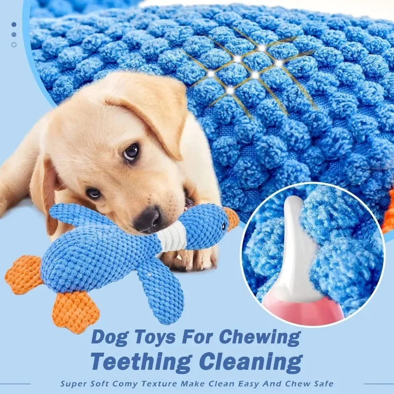 Blue Goose Plush Pet Toy – Squeaky Chew Toy for Dogs & Cats