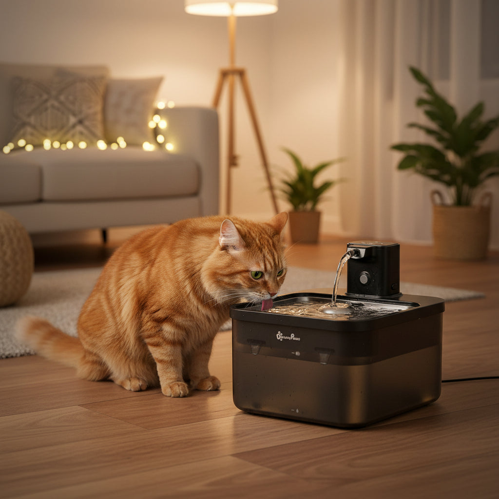 Wireless Stainless Steel Pet Water Fountain 2.5L