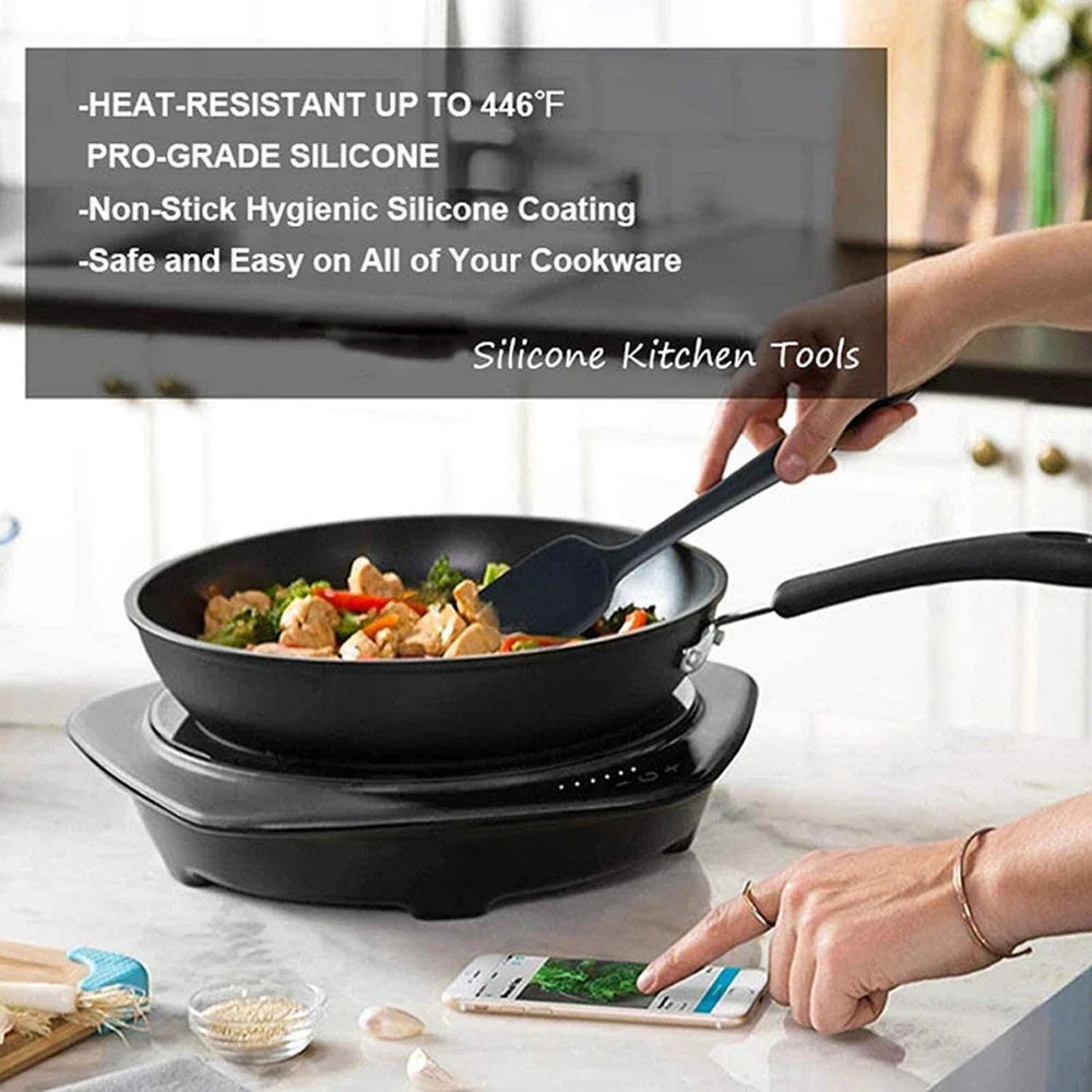 6-Piece Silicone Spatula Set – Food-Grade Non-Stick Heat-Resistant Spatulas for Cooking & Baking