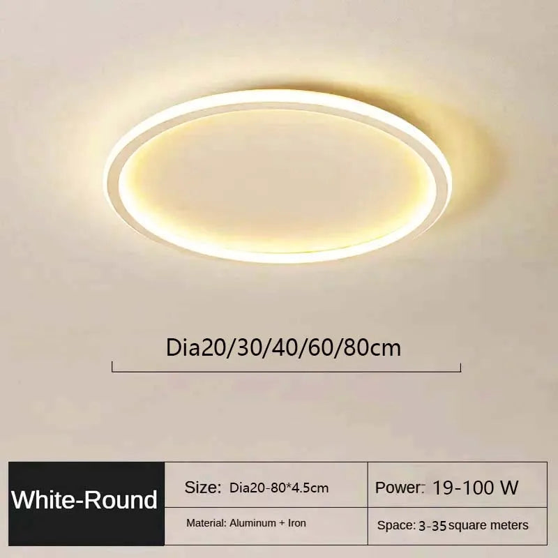 Modern LED Ceiling Light – Circular Flush Mount Fixture for Living Room, Bedroom & Hallway
